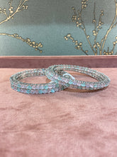 Elegant Opal and Diamond Bangles
 - Set of 4